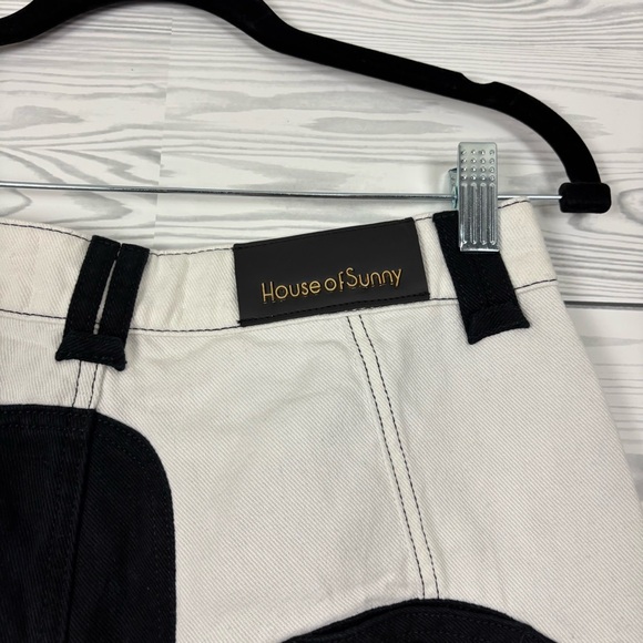 House of Sunny Across The Universe Patchwork Jessie Jeans Black/White Size 4 - Picture 9 of 11